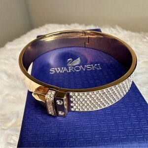 Swarovski Rose Gold Crystals Bangle Bracelet Authentic Elegant Gift Jewelry